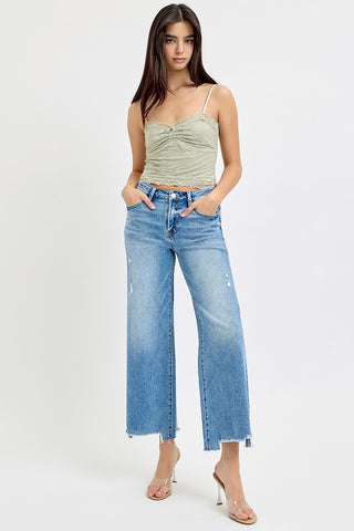 Karissa High Rise Crop Wide Leg Jeans • Medium Wash