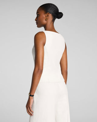 Spanx® Easybreezy Cotton Linen Button-down Vest • Ivory