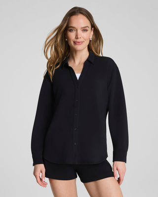 SPANX AirEssentials® Oversized Button Down • Very Black