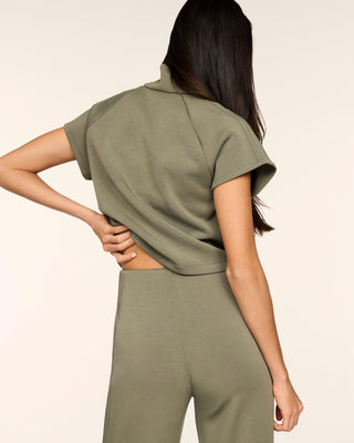 Spanx AirEssentials® Pintuck Half Zip Jumpsuit • Herb