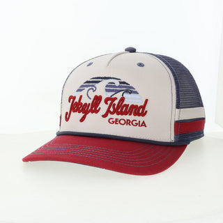 Jekyll Island Wave Hat • Stone/Red/Slate