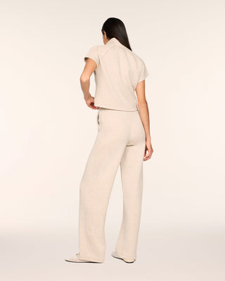 Spanx AirEssentials® Pintuck Half Zip Jumpsuit • Bone Heather