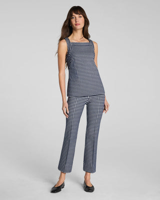 Spanx® Ponte Jacquard Square Neck Tank • Gingham