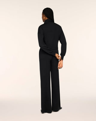 Spanx AirEssentials® Long Sleeve Shawl Collar Jumpsuit • Very Black