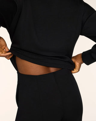 Spanx AirEssentials® Long Sleeve Shawl Collar Jumpsuit • Very Black