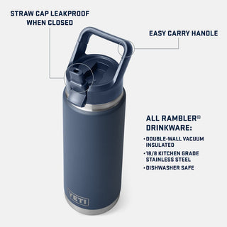 Rambler® 26 oz Water Bottle With Color-Matched Straw Cap