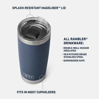 Rambler® 20 oz Tumbler With Color-Matched MagSlider™ Lid