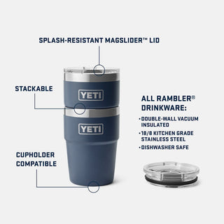 Rambler® 16 oz Stackable Cup With Black MagSlider™ Lid