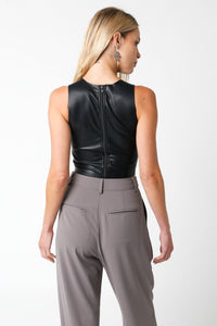 Back On Track Leather Top • Black