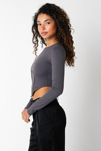 Keira Stretch Top • Grey