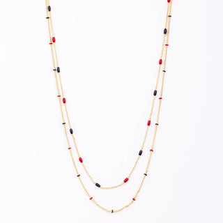 Lacy Necklace • Red + Black