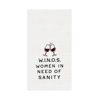 W.I.N.O.S. Waffle Weave Kitchen Towel