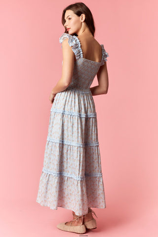 Pippa Ditsy Floral Maxi Dress • Light Blue
