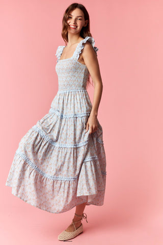 Pippa Ditsy Floral Maxi Dress • Light Blue