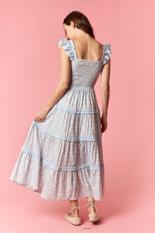Pippa Ditsy Floral Maxi Dress • Light Blue
