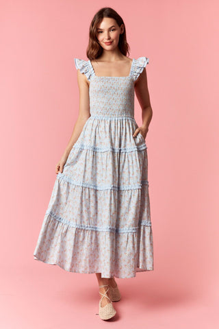 Pippa Ditsy Floral Maxi Dress • Light Blue