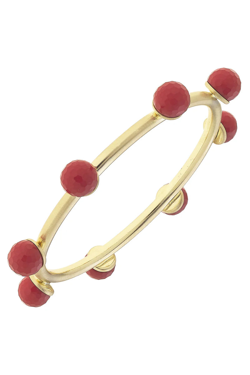 Allison Resin Beaded Bangle in Red