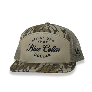 Blue Collar Dollar Trucker Hat • 7 Panel Bottomland