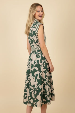 The Gardenia Sleeveless Midi Dress • Green