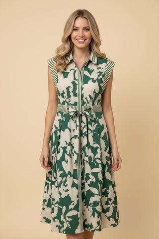 The Gardenia Sleeveless Midi Dress • Green