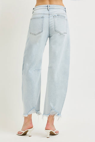Reign High Rise Barrel Jeans • Light Wash