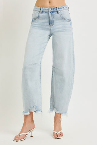 Reign High Rise Barrel Jeans • Light Wash