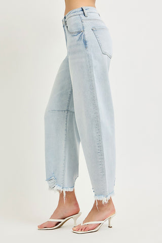 Reign High Rise Barrel Jeans • Light Wash
