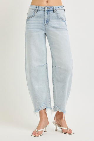 Reign High Rise Barrel Jeans • Light Wash