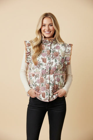 The Meadow Muse Quilted Vest • Cream