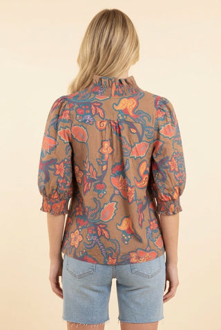The Paisley Bloom Blouse • Mocha