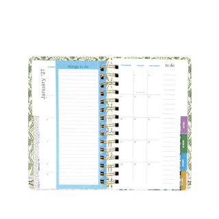 Medium 12 Month Agenda • Textured Palm Stripe