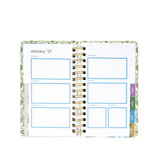 Medium 12 Month Agenda • Textured Palm Stripe