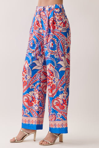 Pretty in Paisley Border Print Wide Leg Pants