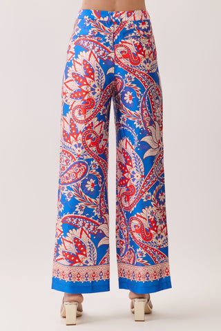 Pretty in Paisley Border Print Wide Leg Pants