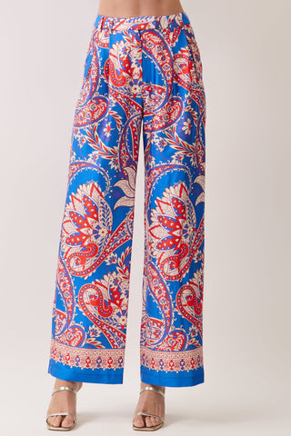 Pretty in Paisley Border Print Wide Leg Pants