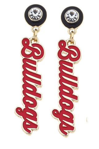 Georgia Bulldogs Autograph Enamel Earrings in Red