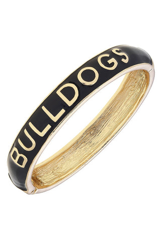Georgia Bulldogs Sculpted Enamel Hinge Bangle • Black