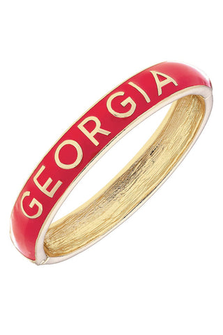 Georgia Bulldogs Sculpted Enamel Hinge Bangle • Red