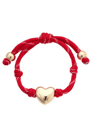 Blaine Puffy Heart Paracord Bracelet • Red