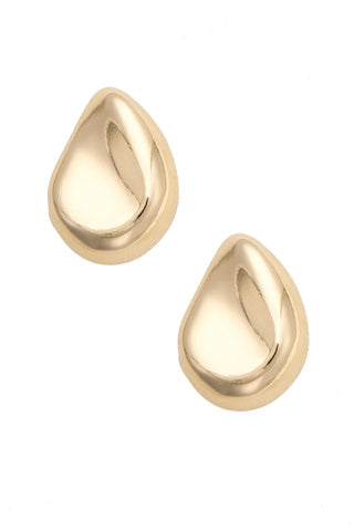 Tatum Sculpted Teardrop Earrings • Shiny Gold
