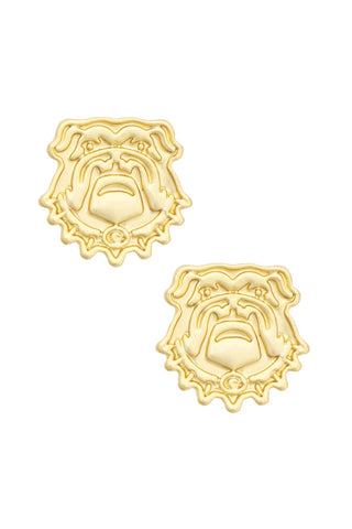 Georgia Bulldogs 24K Stamped Logo Stud Earrings • Gold
