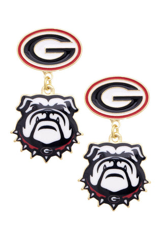 Georgia Bulldogs Enamel Drop Earrings