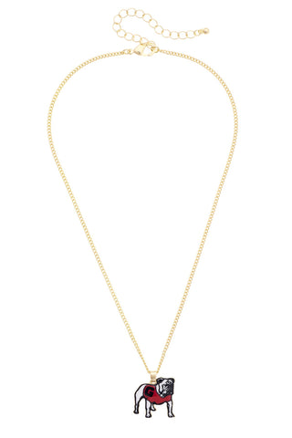Georgia Bulldogs Enamel Icon Necklace • Gold