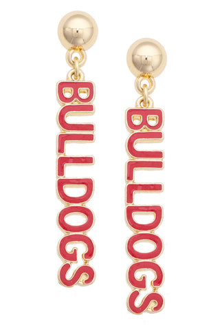Georgia Bulldogs Puffy Nameplate Earrings