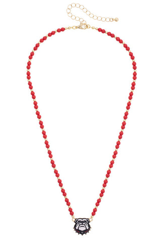 Georgia Bulldogs Beaded Spirit Necklace