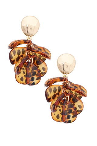 Clyde Tortoise Cluster Earrings • Shiny Gold