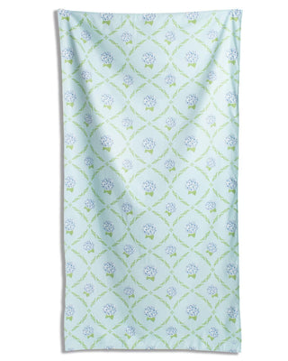 Hydrangea Trellis Giant Beach Towel • Blue