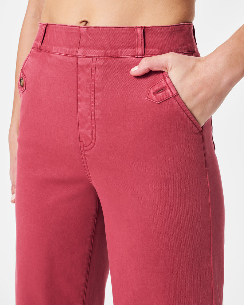 Stretch Twill Cropped Wide Leg Pant • Wild Rose