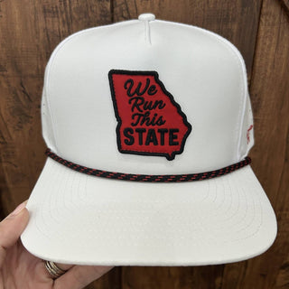 We Run This State GA Hat • White, Red, Black