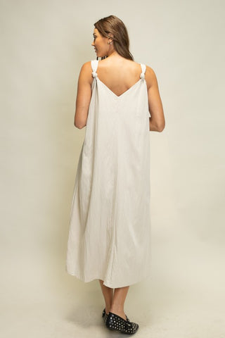Effortless Knot-Strap Midi Dress • Cream
